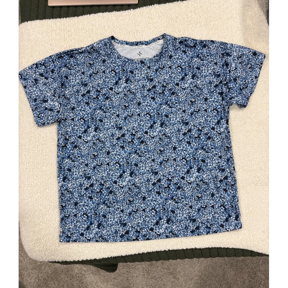 Tuckernuck Tops - Tuckernuck Tnuck Sport Short Sleeve Performance Tee Shirt Floral Print Blue Med